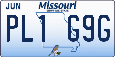 MO license plate PL1G9G