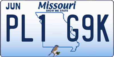 MO license plate PL1G9K