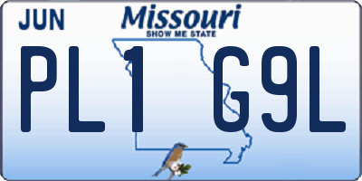 MO license plate PL1G9L
