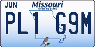 MO license plate PL1G9M