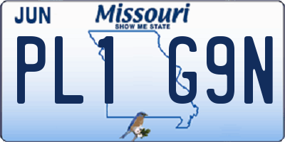 MO license plate PL1G9N