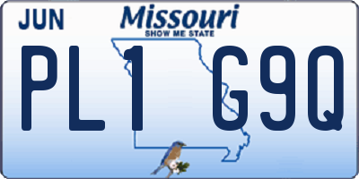 MO license plate PL1G9Q