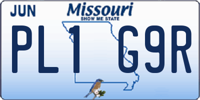MO license plate PL1G9R