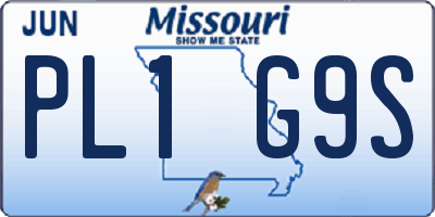 MO license plate PL1G9S