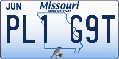 MO license plate PL1G9T