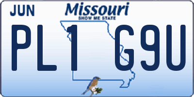 MO license plate PL1G9U