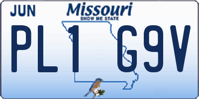 MO license plate PL1G9V