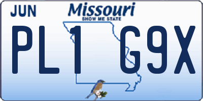 MO license plate PL1G9X