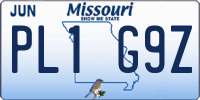 MO license plate PL1G9Z