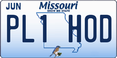 MO license plate PL1H0D