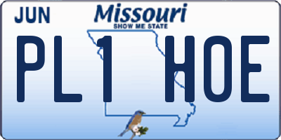 MO license plate PL1H0E