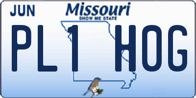 MO license plate PL1H0G