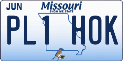 MO license plate PL1H0K