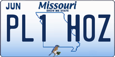 MO license plate PL1H0Z