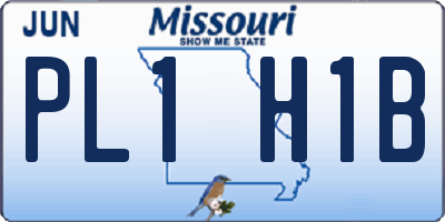 MO license plate PL1H1B