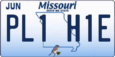 MO license plate PL1H1E