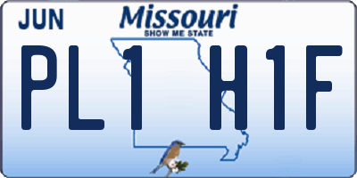 MO license plate PL1H1F