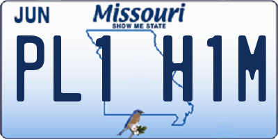 MO license plate PL1H1M