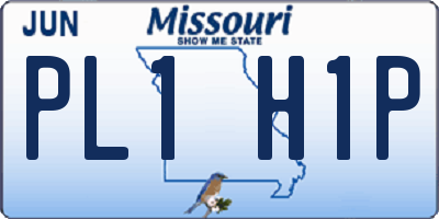 MO license plate PL1H1P