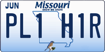 MO license plate PL1H1R