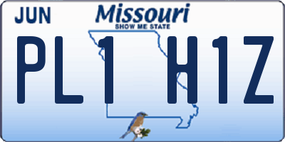 MO license plate PL1H1Z