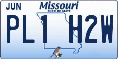 MO license plate PL1H2W