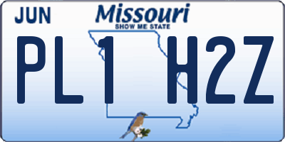 MO license plate PL1H2Z