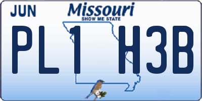 MO license plate PL1H3B