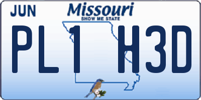 MO license plate PL1H3D