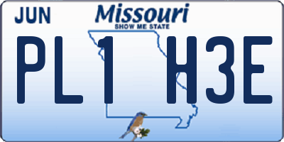 MO license plate PL1H3E