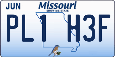 MO license plate PL1H3F