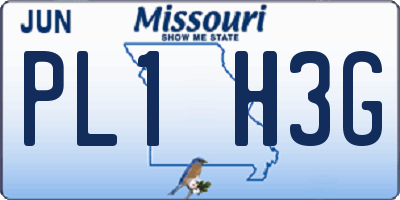 MO license plate PL1H3G