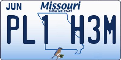 MO license plate PL1H3M