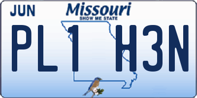 MO license plate PL1H3N