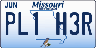 MO license plate PL1H3R