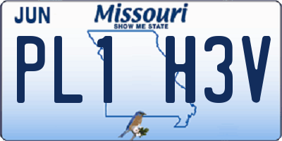 MO license plate PL1H3V