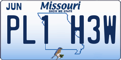 MO license plate PL1H3W