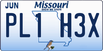 MO license plate PL1H3X