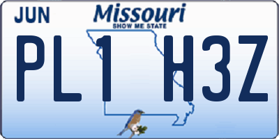 MO license plate PL1H3Z