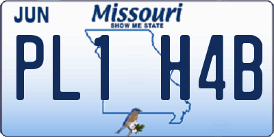 MO license plate PL1H4B