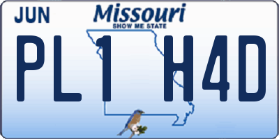 MO license plate PL1H4D