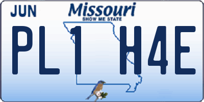 MO license plate PL1H4E