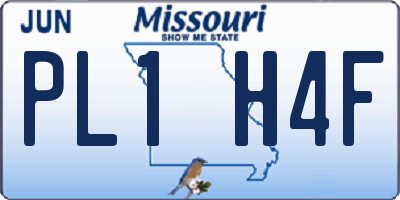 MO license plate PL1H4F