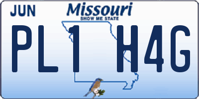 MO license plate PL1H4G