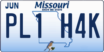MO license plate PL1H4K
