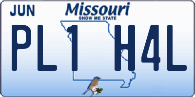 MO license plate PL1H4L