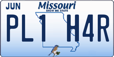 MO license plate PL1H4R
