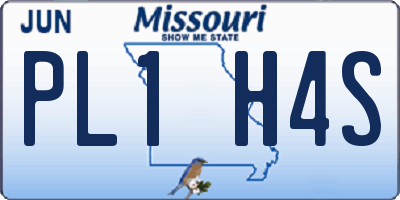 MO license plate PL1H4S