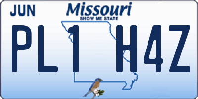 MO license plate PL1H4Z
