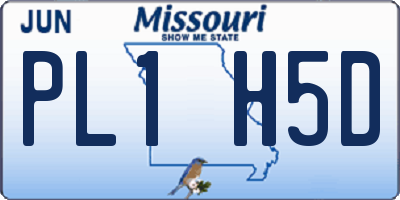 MO license plate PL1H5D